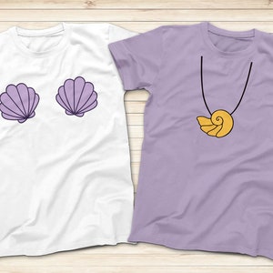 The Little Mermaid Seashell Bra, Ursula Nautilus Shell Necklace, Halloween Costume Shirts, Disney Trip, Family Shirts