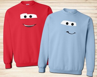 Disney Cars Hero Shirts Lighting McQueen and Sally Sweatshirt, Disneyland Sweatshirt, Adults Family Sweatshirts, Vacation Sweaters
