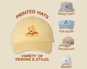 Winnie the Pooh Full Color Printed Hat: Kids & Youth Cap
