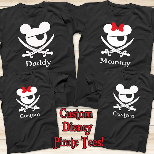 Mickey and Minnie Pirate Family Shirts, Disney Vacation Tees