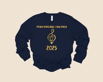 Custom Marching Band or Name of School GILDAN Long Sleeve Shirts, Disney Mickey Music Note Shirts, Long Sleeve Adult and Youth Sizes Shirts