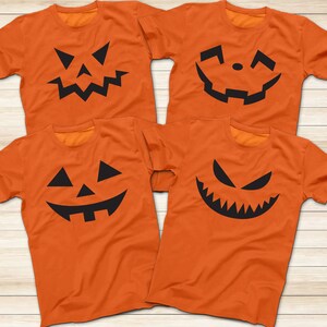 Halloween Pumpkin T-Shirts, Family Matching Pumpkin Shirts, Adults and Kids Shirts, Halloween Party Shirts, Funny and Angry Pumpkin Shirts