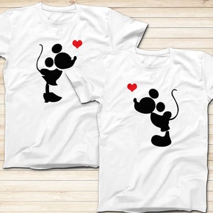 Disney Mickey and Minnie Kissing T-Shirts, Disney Trip Minnie and Mickey Kiss Shirts, Disney Vacation Shirt, Couples Shirts,  Adults Shirts
