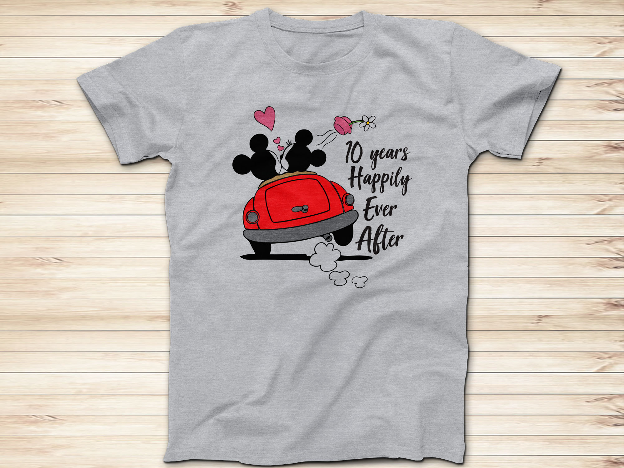 10 Years Happily Ever After Anniversary T-shirts, Mickey and 