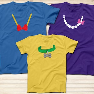 Donald Duck, Daisy Duck, and Pluto Costume Shirts, Halloween Costume Shirts, Mickey Mouse and Friends Shirts, Disney Trip Family Shirts