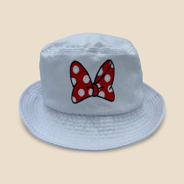 Daisy, Minnie Mouse Bow Embroidered Hat: Adult & Youth Adjustable Cap, Bucket hat