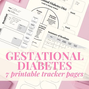 Gestational Diabetes Tracker Printables, Tracking Logs, Meal Planning