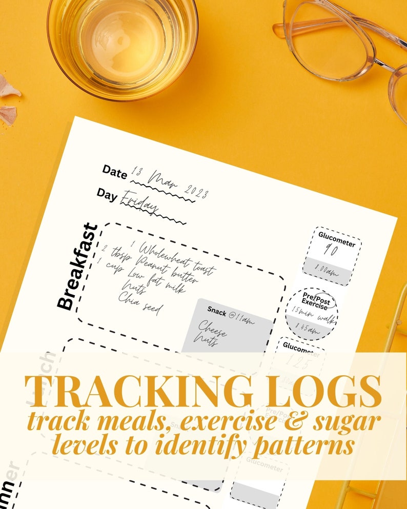 Gestational Diabetes Tracker Printables, Tracking Logs, Meal Planning ...