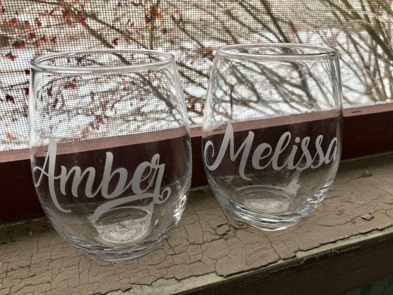 Etched Wine Glasses Etched Wine Glass Wedding Gift Wedding Etsy