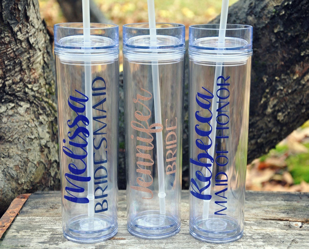 Personalized Bridesmaid Tumblers Wedding Party Tumblers | Etsy