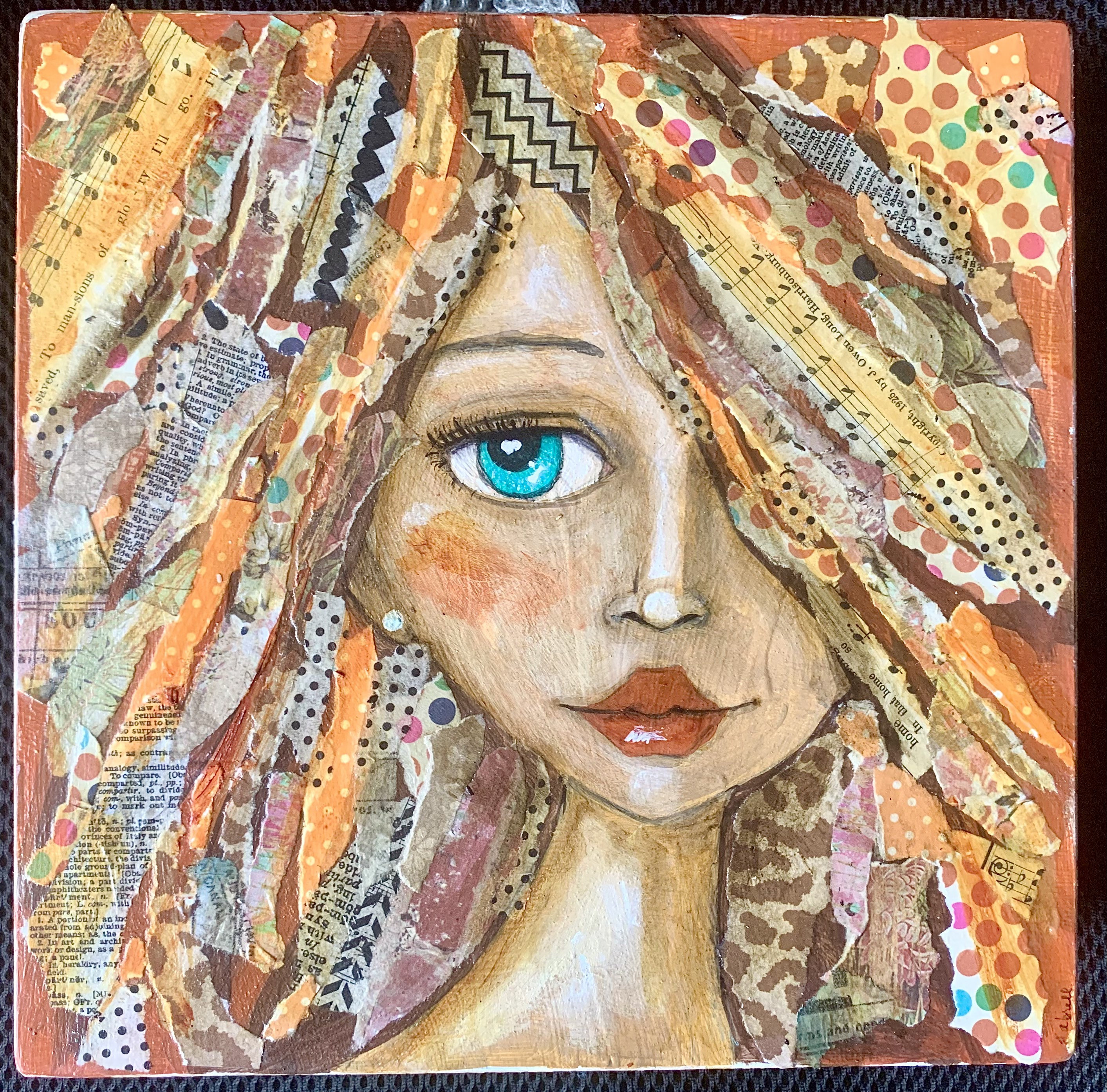 Can't Be Tamed Original Acrylic Mixed Media Whimsical Collage