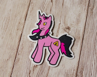 Punk unicorn 6cm die cut vinyl sticker - cute laptop decal, rebel girls, kids room decor