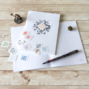 Character Class A5 Dungeons & Dragons journal with stickers - tabletop role playing game notebook, geek gift
