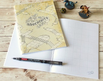 Dungeon Map A5 Dungeons and Dragons journal - Dungeon Master geeky gift, notebook DnD campaign book, tabletop RPG role playing game
