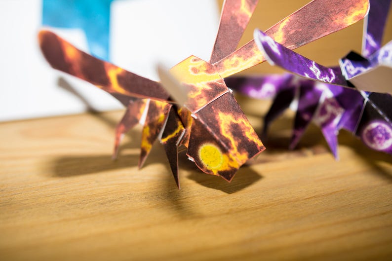 Elemental Dragonfly animal charms Amulet Printed papercraft dragonfly kits 3D papercraft paper art spirit animals animal totems