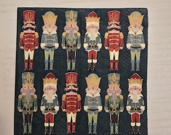 Nutcracker Paper Napkins, Decoupage, Collage, Scrapbook, DIY (2-Pack)