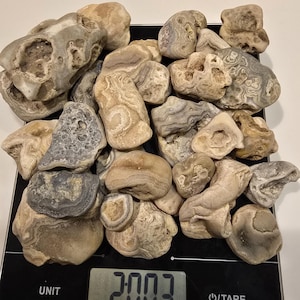 2 lbs of raw Crowley Ridge Agates mixed lot
