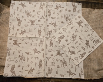 Western Cowboy Paper Napkins, Decoupage, Scrapbooking (2-Pack, 13x13 Unfolded)