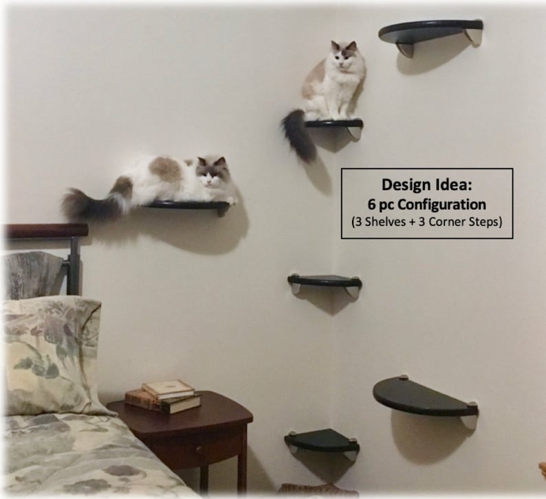 Floating Corner Cat Shelf 12x12 Contempo Etsy