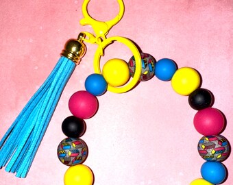 Beaded keychain or wallet wristlets