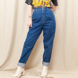 Vintage Medium Wash Super High Waist Pleated Calvin Klein Jeans