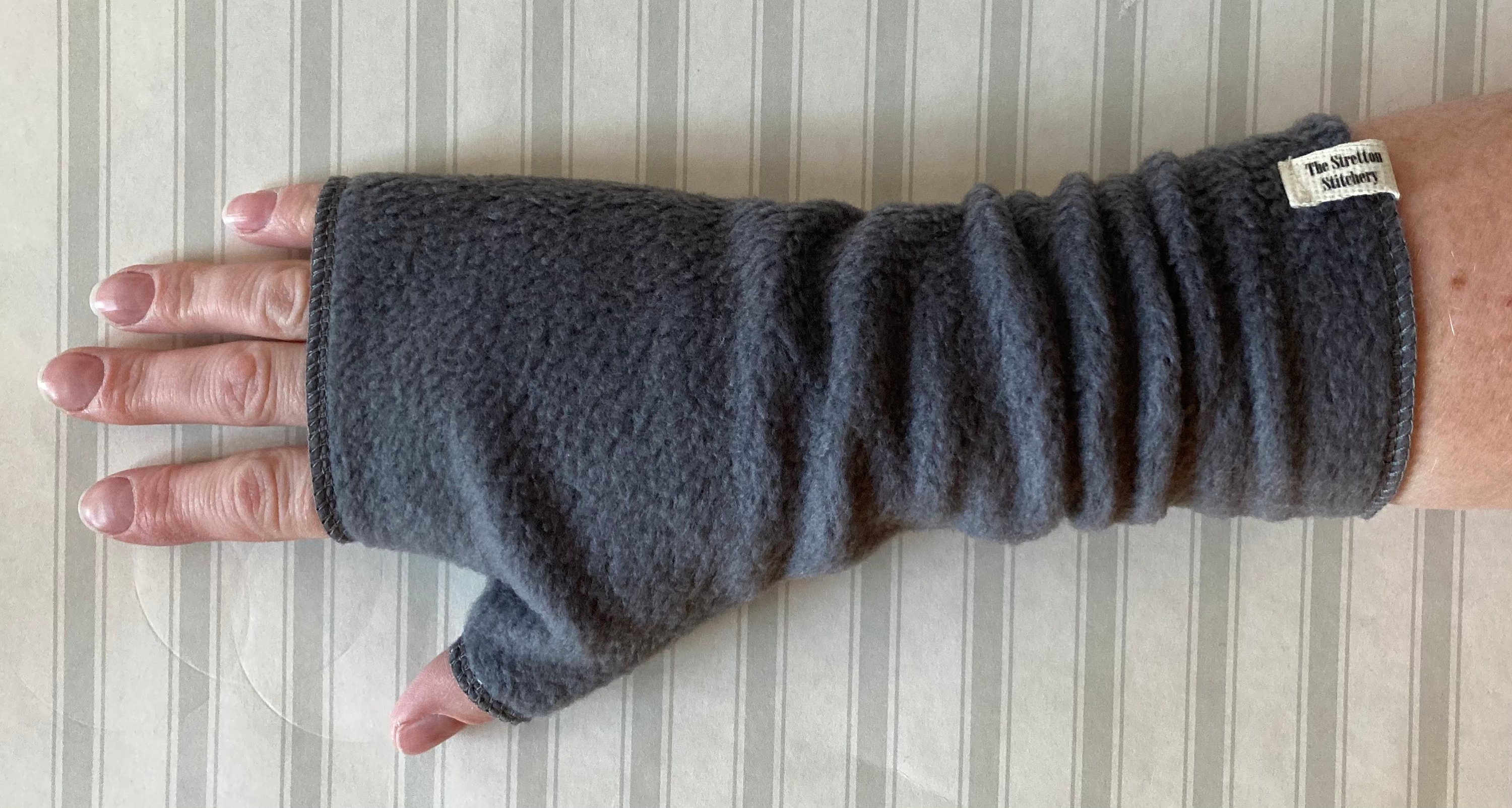 Fingerless Gloves / Wrist Warmers / Fleece / Plain / Ladies / Etsy UK