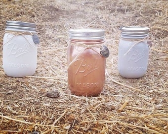 Distressed Rustic Mason Jar Candle (Perfect for Baby Shower Gift, Bridal Shower Gift, Birthday Gifts, & Christmas Gifts!!)