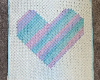 The Lots of Love C2C Blanket Pattern, Corner to Corner Crochet, Crochet Blanket, Crochet Baby Blanket