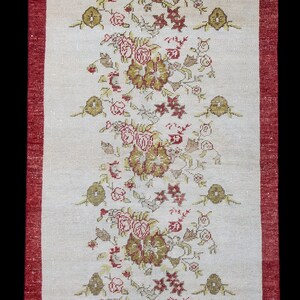 Oushak Teppich Läufer, 3, 1 &quot;x 6,4&quot; Füße 97 x 196 Cm Vintage türkischen Teppich Teppich Läufer, kurze Pile Oushak Teppich Läufer, Boho Teppich Teppich Läufer.
