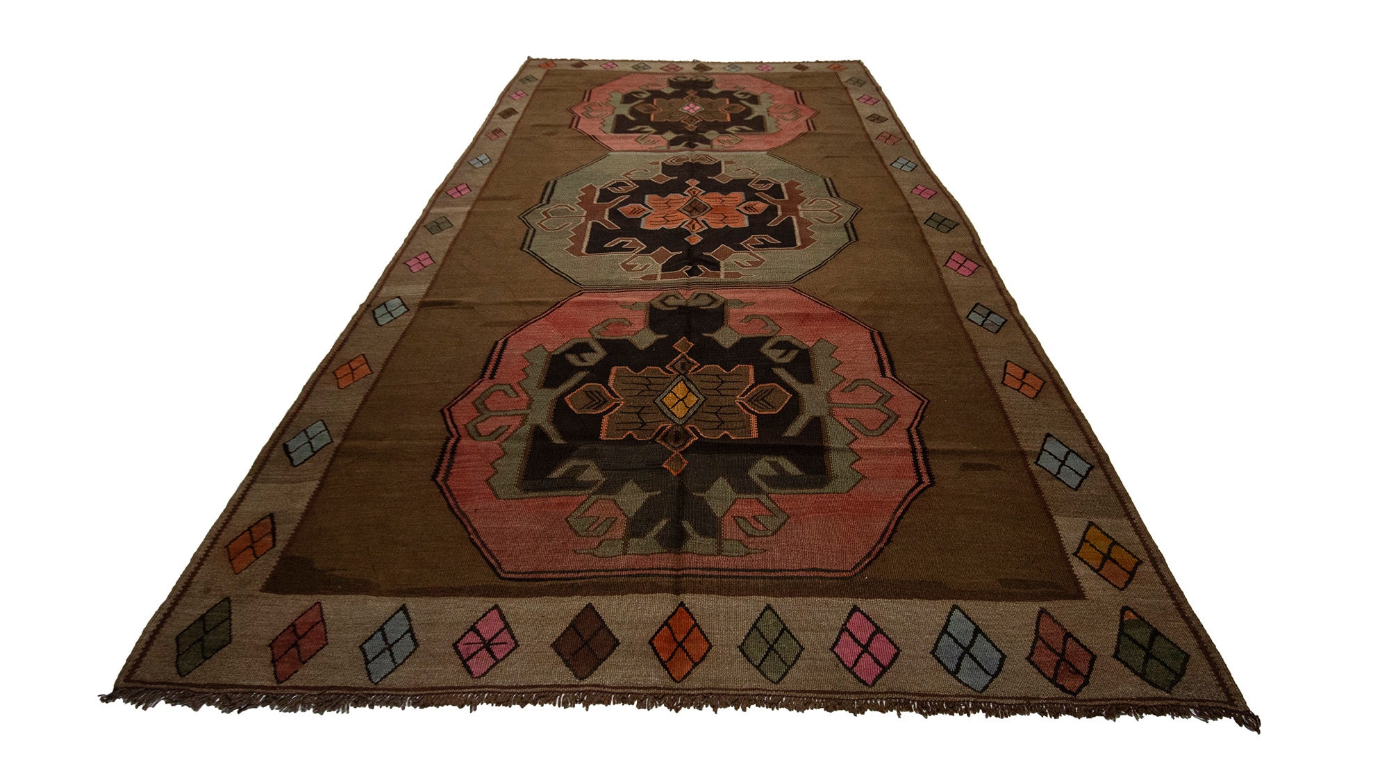 Masterpiece Large Vintage minimalistic Karabakh Kilim 7’5” x 11’