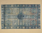 Gray Blue Tebriz Carpet Rug,4x5 Distressed Mid Century Modern Rug,Vintage Small Stuning Rug.
