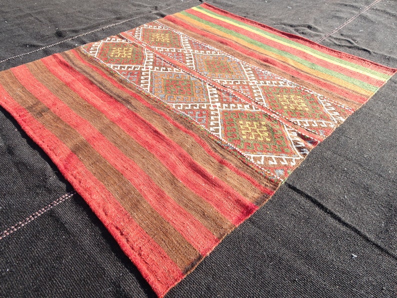 Wall Hanging Kilim Rug43x410 Feetturkish Kilim Etsy