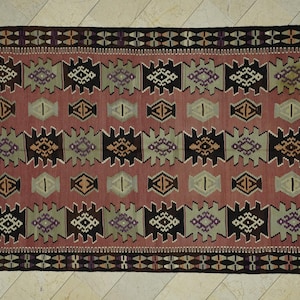 Pastel Turkish Kilim Rug,Flat weave Woven Turkish Kilim Rug,Pastel Colour Turkish Kilim Rug,Bohemin Kilim Rug,6,4&quot;x9,6&quot; Feet 193x290 Cm