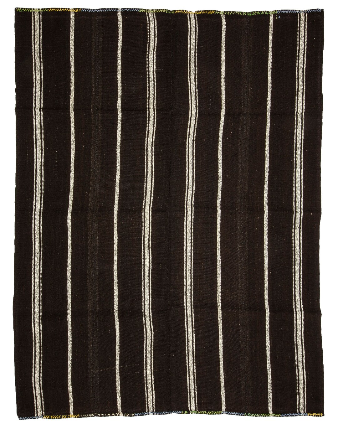 Dark Brown and White Rug,5,11x7,9 Feet 180x237 Cm Vintage Home Floor