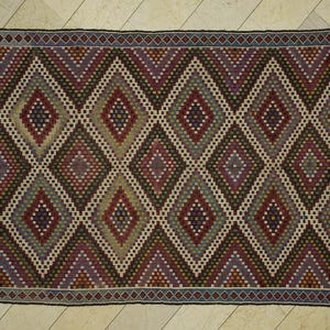Embroidery Turkish Kilim Rug,6&quot;x10&quot; Feet Colorful Turkish Kilim Rug,Handmade Vintage Anatolian Kilim Rug,Flat Weave Woven Kilim Rug.