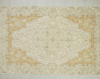 Terracotta Color Stuning Wool Oushak Rug.6,3&quot;x11,2&quot; Feet,medium Size Beautiful Turkish Carpet Rug,Rug For Home Decoration.