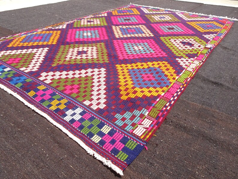 Pink Kilim Rug6x94 Feet 182x285 Cm Vintage Home Etsy