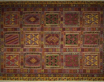 Tapis ancien tissé à plat, 9,5 x 13 tapis Sivas Zara Kilim, tapis kilim surdimensionné filé à la main, tapis kilim anatolien teint naturel, vieux tapis kilim des années 1910.