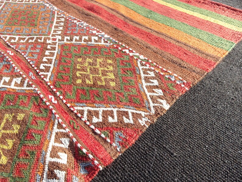Wall Hanging Kilim Rug43x410 Feetturkish Kilim Etsy