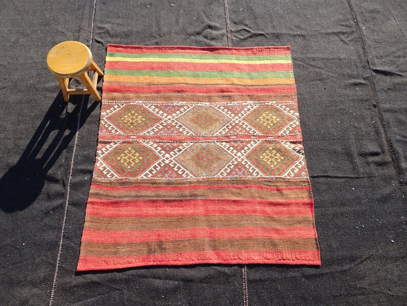 Wall Hanging Kilim Rug43x410 Feetturkish Kilim Etsy