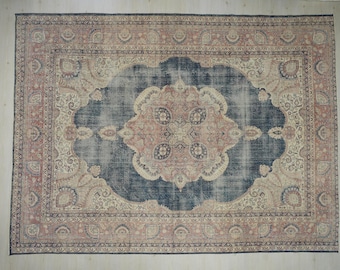 Oversize Oushak Rug: 10x14 Antique Turkish Wool Medallion Rug
