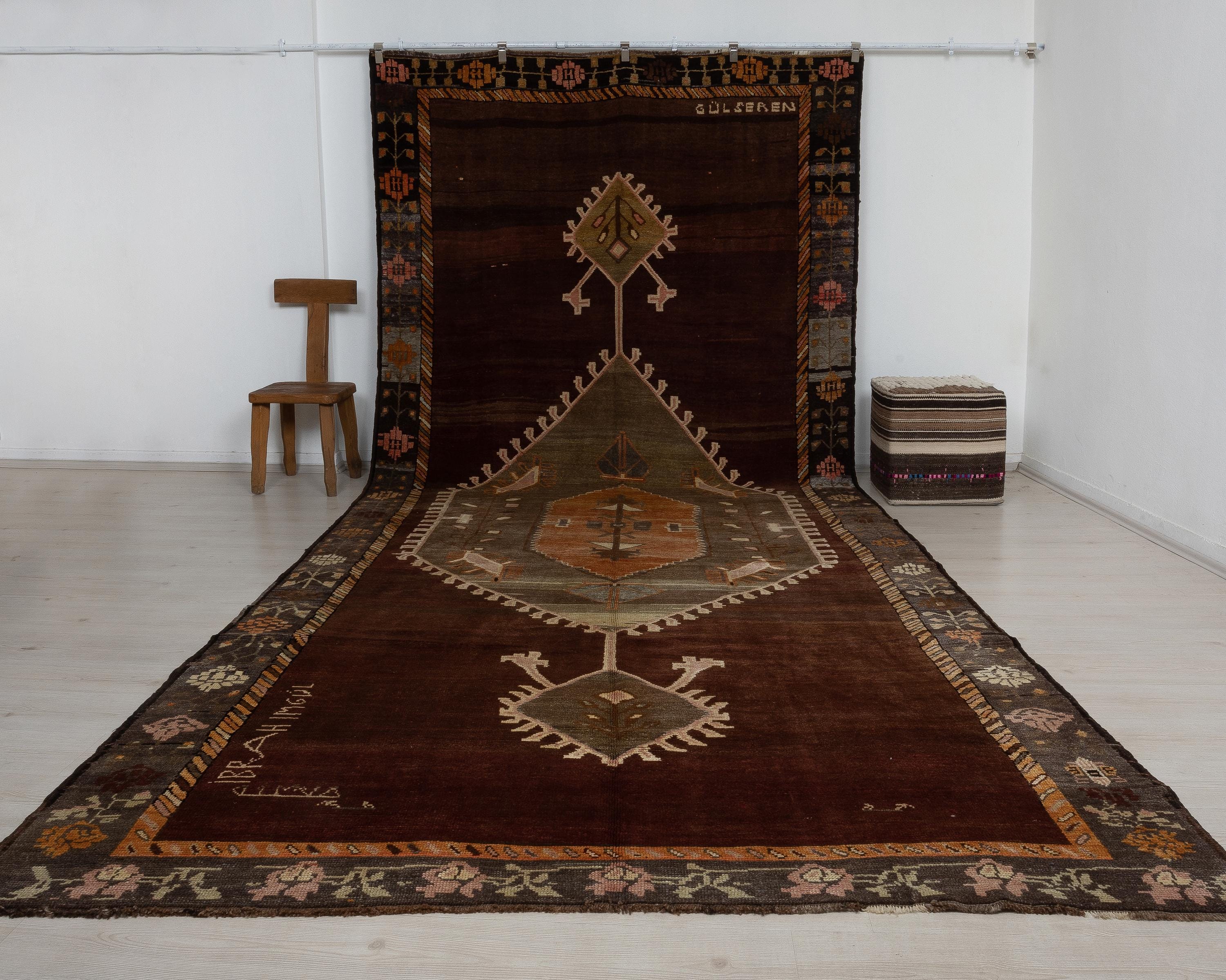 7x16 Semi Old Turkish Wool Kars Carpet Rug,primitive Decor Rugs