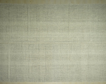 Beau tapis kilim gris naturel 8,5 x 12,4, tapis décoration d'intérieur moderne, tapis surdimensionné gris dinde, tapis décoratif estival, tapis gris décor minimaliste.