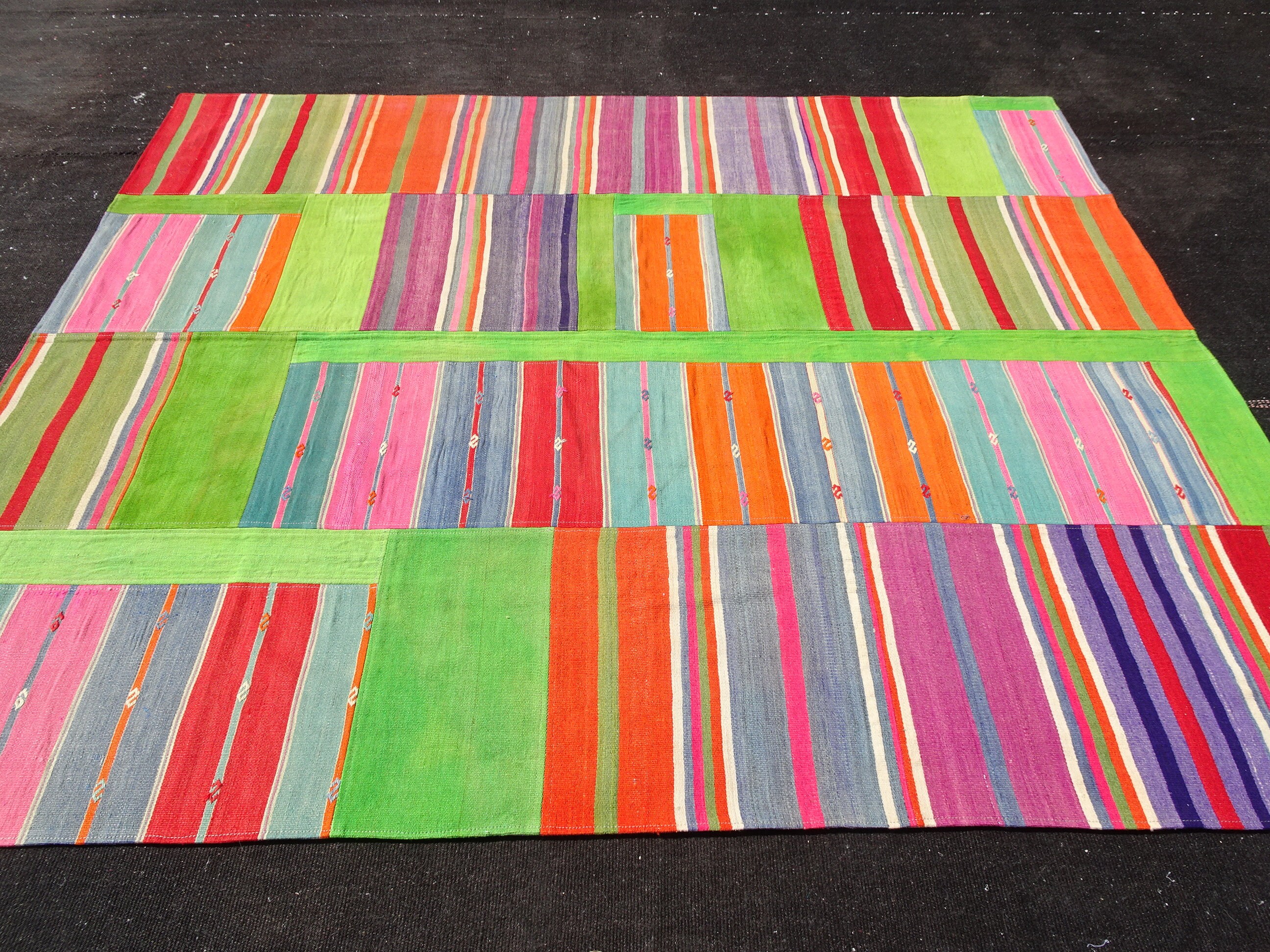 Colorful Stripe Modern Kilim Rug611x82 Feet Etsy
