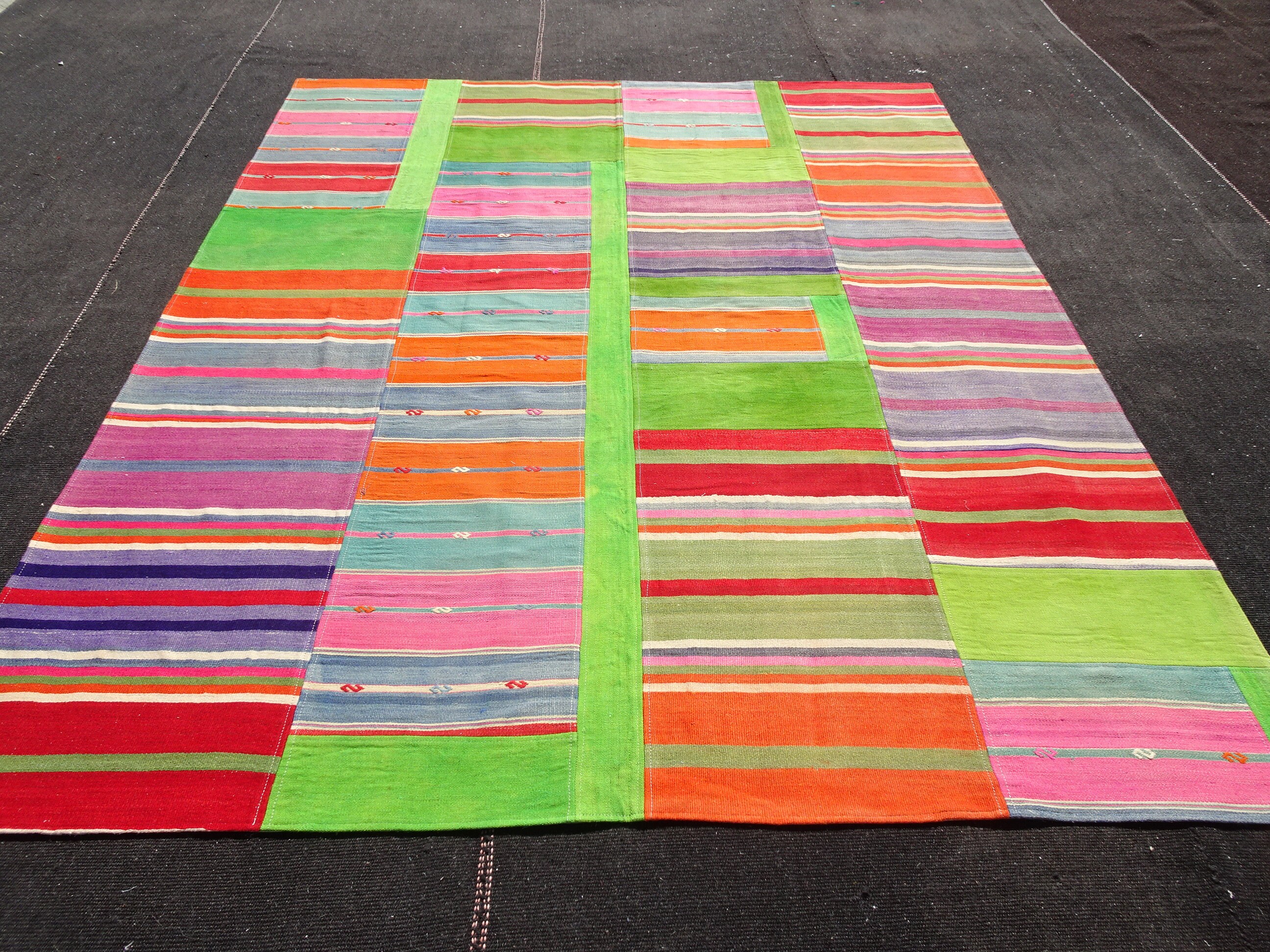 Colorful Stripe Modern Kilim Rug611x82 Feet Etsy