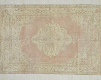 Beautiful Oushak Rug,5,3&quot;x7,8&quot; Feet, Home Floor Decor Turkish Vintage Carpet Rug,Wool Oushak Carpet Rug,5x8 Oushak Rug.
