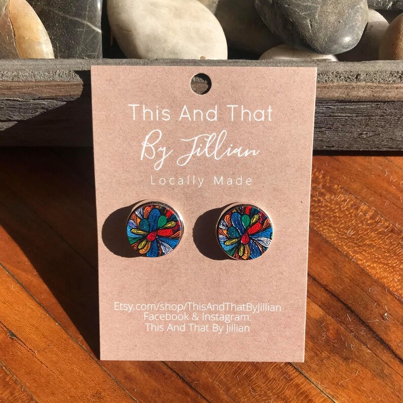 Printed Earrings 3D Earrings 3D Wood Embossed Wooden Earrings Embossed Wood Wooden Earrings Wooden Studs