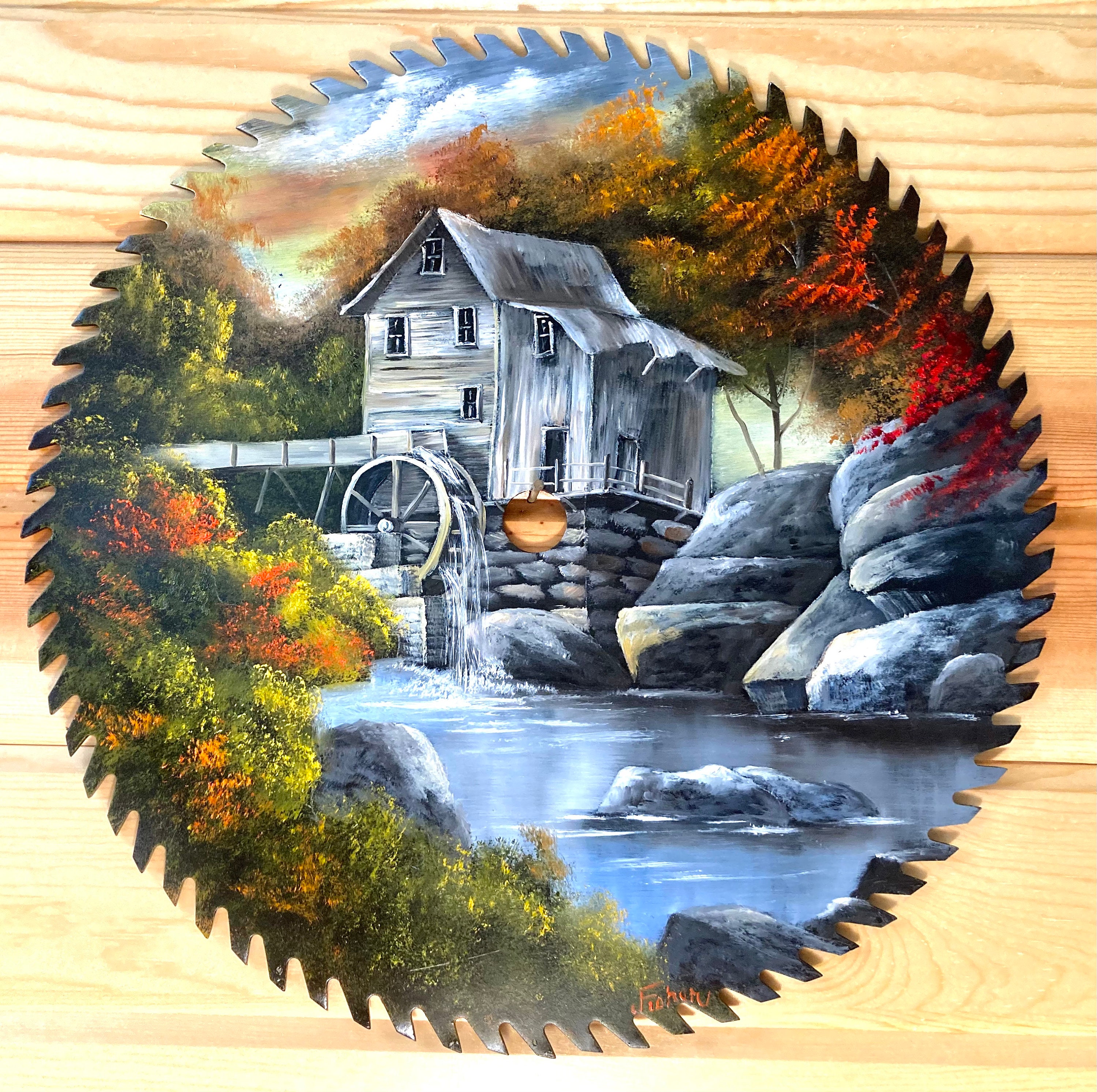 The Grey Stone Mill Round Saw Blade Etsy