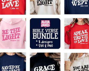 Christliches SVG PNG Bundle | Trendige Boho Christian Designs | Bibel Vers Design | Cricut, Sublimation, DTF