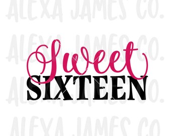 Download Sweet sixteen svg | Etsy